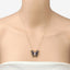 Collier en saphir bleu véritable de 2,94 carats et zircon blanc