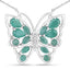 2.60 Carat Genuine Emerald and White Zircon Necklace