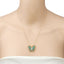 Collar de Esmeralda Genuina de 2.60 Quilates y Circonita Blanca en Plata de Ley
