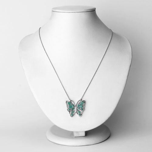 2.60 Carat Genuine Emerald and White Zircon Necklace