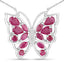 Collier en rubis véritable de 2,88 carats et zircon blanc en argent sterling