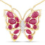 2.88 Carat Genuine Ruby and White Zircon Necklace in Sterling Silver
