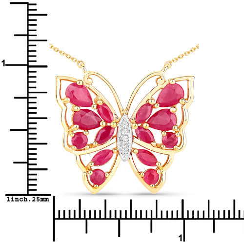 2.88 Carat Genuine Ruby and White Zircon Necklace in Sterling Silver