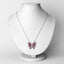 Collier en rubis véritable de 2,88 carats et zircon blanc en argent sterling
