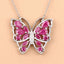Collier en rubis véritable de 2,88 carats et zircon blanc en argent sterling