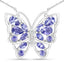 Collier en Tanzanite et Zircon Blanc de 2,76 Carats en Argent Sterling
