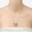 Collar de Tanzanita Genuina de 2.76 Quilates y Circonita Blanca en Plata Esterlina