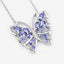 Collier en Tanzanite et Zircon Blanc de 2,76 Carats en Argent Sterling