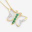 0.51 Carat Emerald and White Zircon Necklace in Sterling Silver