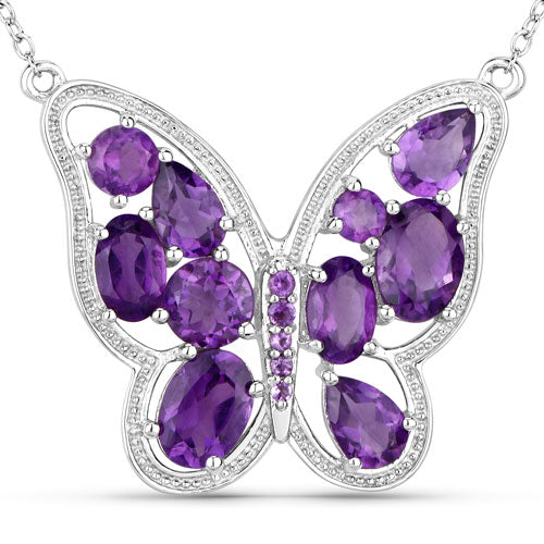 4.32 Carat Genuine Amethyst & .925 Sterling Silver Necklace