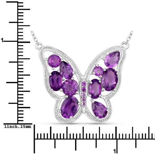 4.32 Carat Genuine Amethyst & .925 Sterling Silver Necklace
