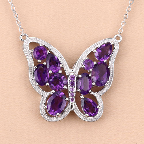 4.32 Carat Genuine Amethyst & .925 Sterling Silver Necklace