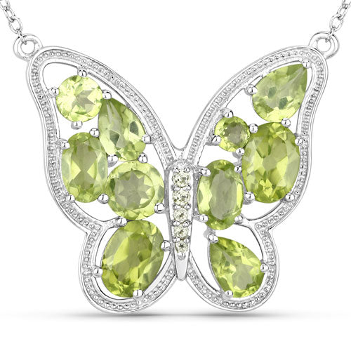 Collar de Peridoto Genuino de 4.65 Quilates en Plata Esterlina .925