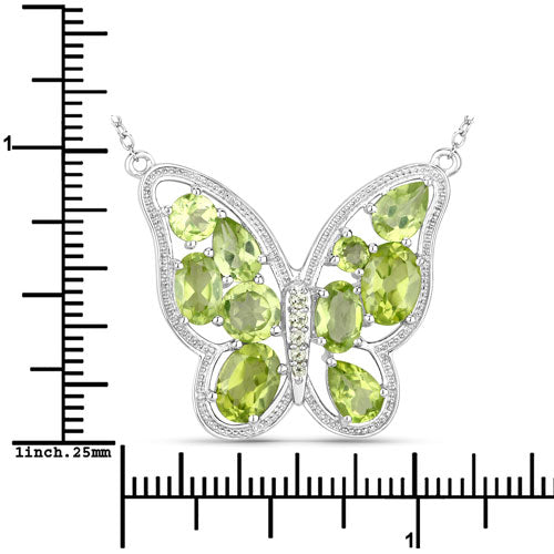 Collar de Peridoto Genuino de 4.65 Quilates en Plata Esterlina .925