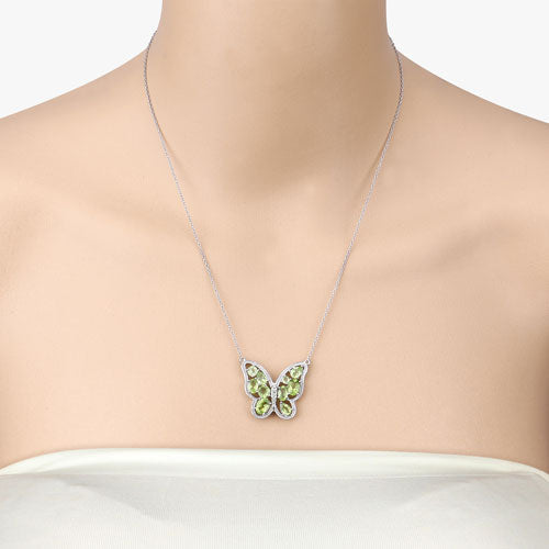 Collar de Peridoto Genuino de 4.65 Quilates en Plata Esterlina .925