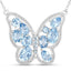 5.54 Carat Swiss Blue Topaz Necklace in Sterling Silver