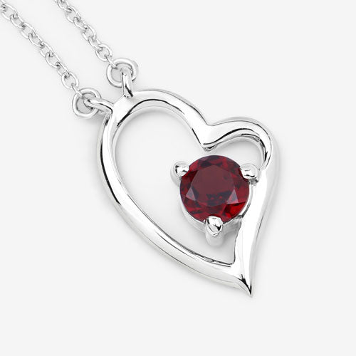Collar de plata esterlina con granate genuino de 0.60 quilates