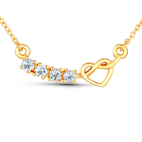 Collier en argent sterling avec topaze bleue véritable de 0,30 carat