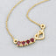 Collar Corazón de Plata Esterlina con Granate Genuino de 0.32 Quilates