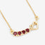Collar Corazón de Plata Esterlina con Granate Genuino de 0.32 Quilates