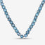 33.24 Carat Genuine Blue Diamond Necklace in 14K White Gold