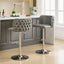 Modern Adjustable Swivel Bar Stools with Tufted Back