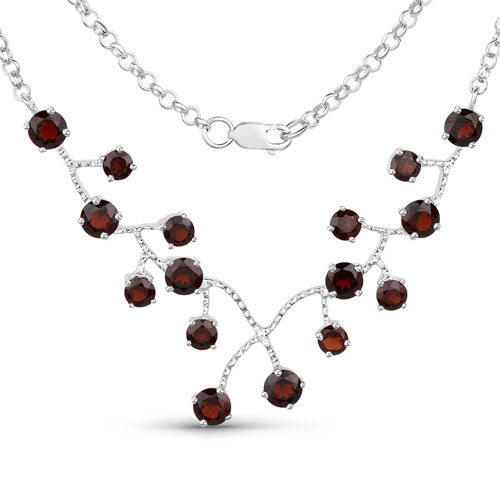 Collier en argent sterling .925 avec grenat véritable de 7,20 carats
