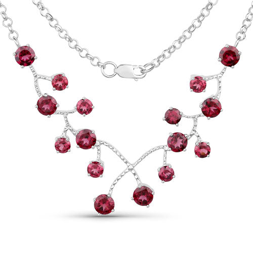 Collier en Rhodolite Garnet de 6,00 Carats en Argent Sterling