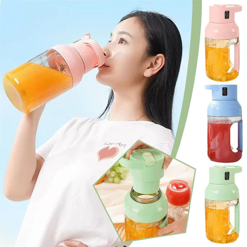 Portable Electric Juicer with 1500ml Capacity - USB Rechargeable