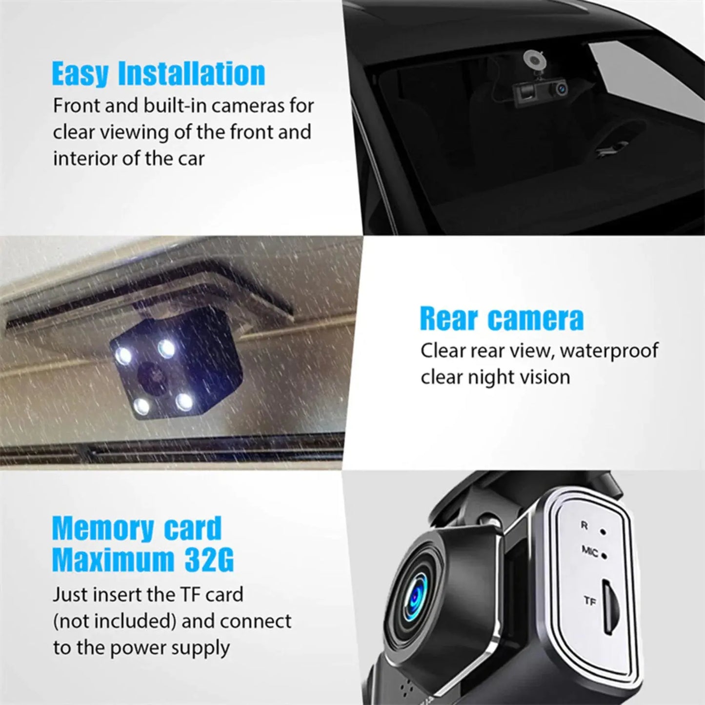 Premium Dual Lens HD 1080P Dash Cam for Comprehensive Coverage