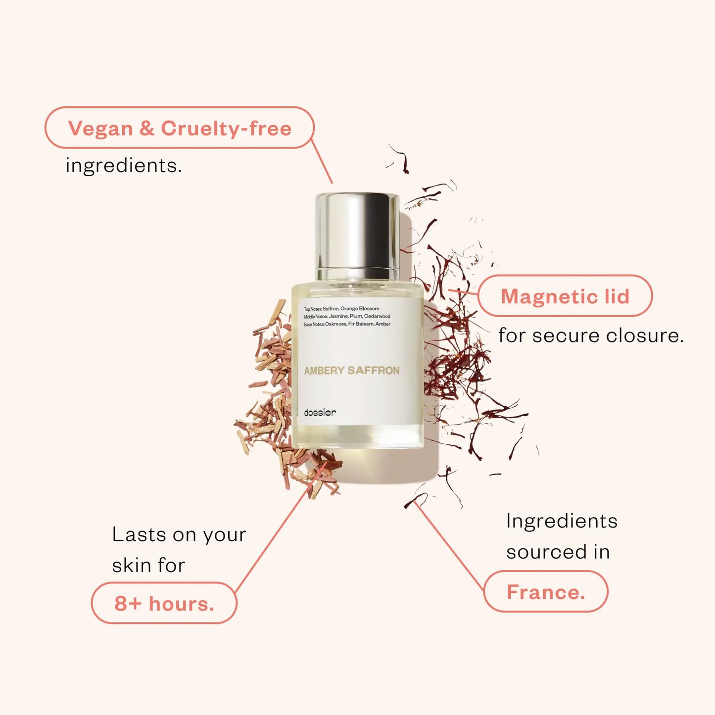 Dossier Ambery Saffron Eau de Parfum - Fragancia de lujo unisex