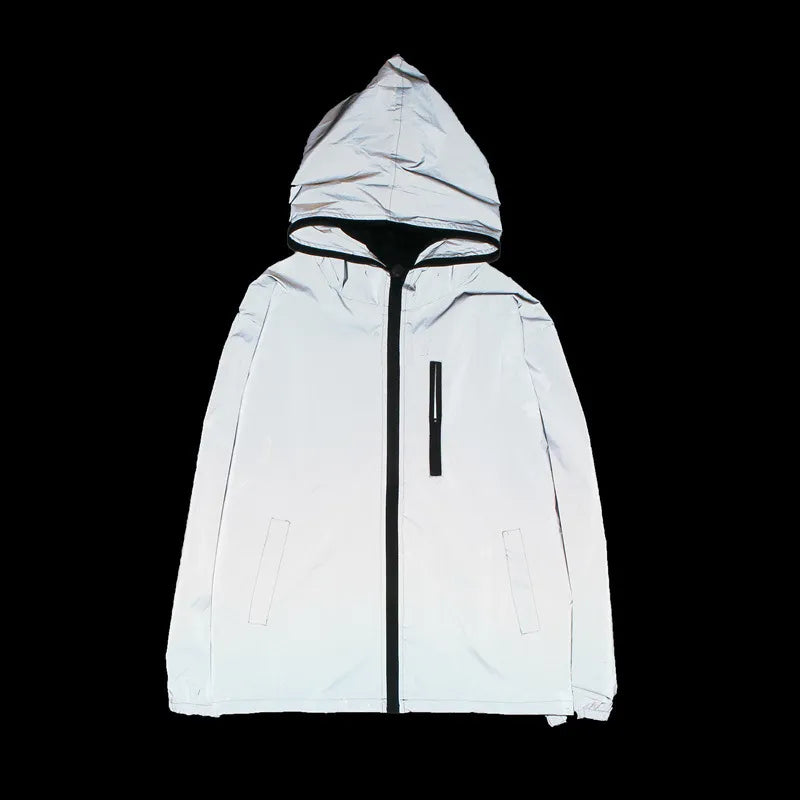 Solid Color Reflective Jacket for Men