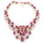 Elegant 160.14 Carat Ruby & Diamond Necklace in Sterling Silver