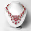 Elegant 160.14 Carat Ruby & Diamond Necklace in Sterling Silver
