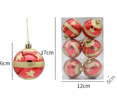 Vibrant Glitter Christmas Balls - Set of 6