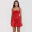 Lace-Up Slim Waist Pleated Dress for Women
