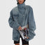 Irregular Wash Denim Coat