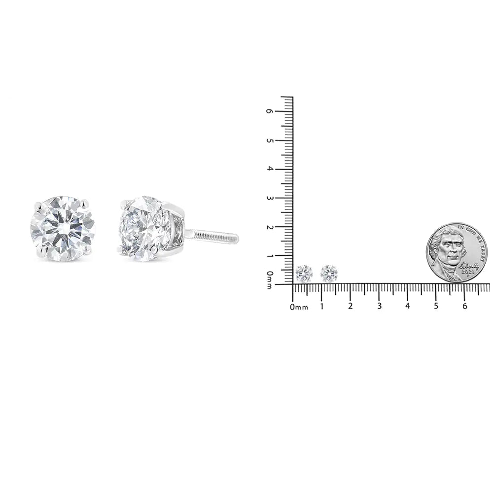 IGI Certified 14K White Gold Lab Grown Diamond Stud Earrings