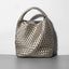 Bolso de Cubo de Cuero Suave Tejido a Mano para Mujeres