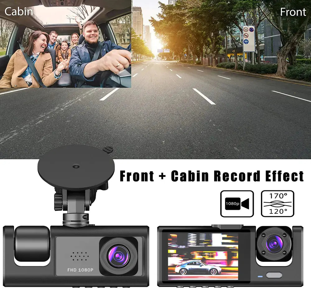 Premium Dual Lens HD 1080P Dash Cam for Comprehensive Coverage