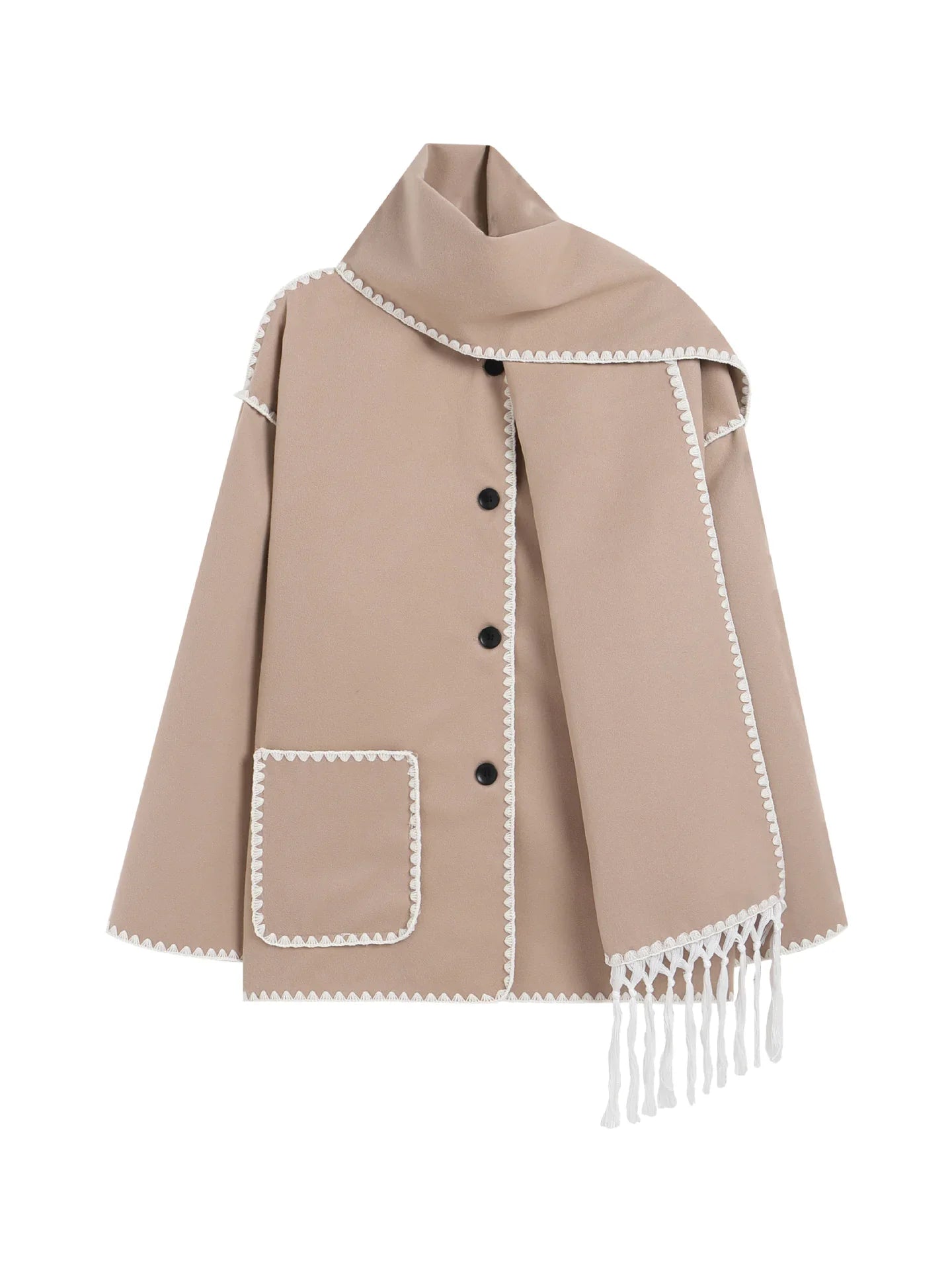 Manteau en Laine Épais Premium pour Femmes avec Écharpe