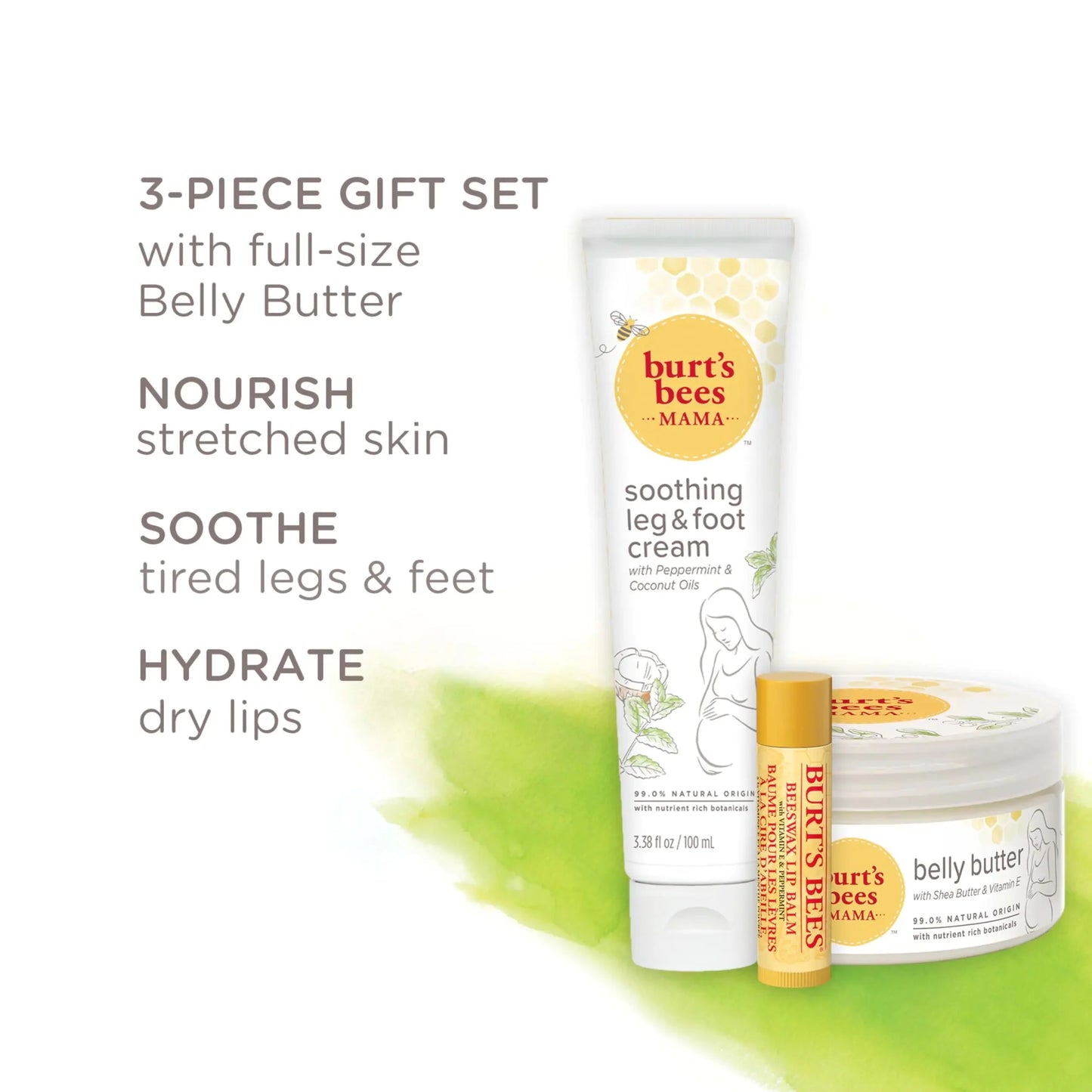Conjunto de Regalo de Esenciales para el Embarazo de Burt's Bees - Trío de Cuidado de la Piel Nutrit