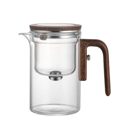 Elegante tetera de vidrio y juego de té con separación de agua