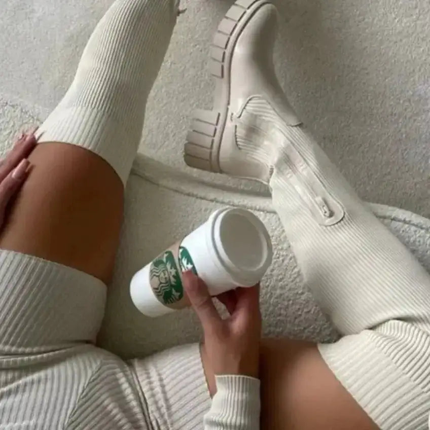 Bottes en Tricot Élastique Hautes