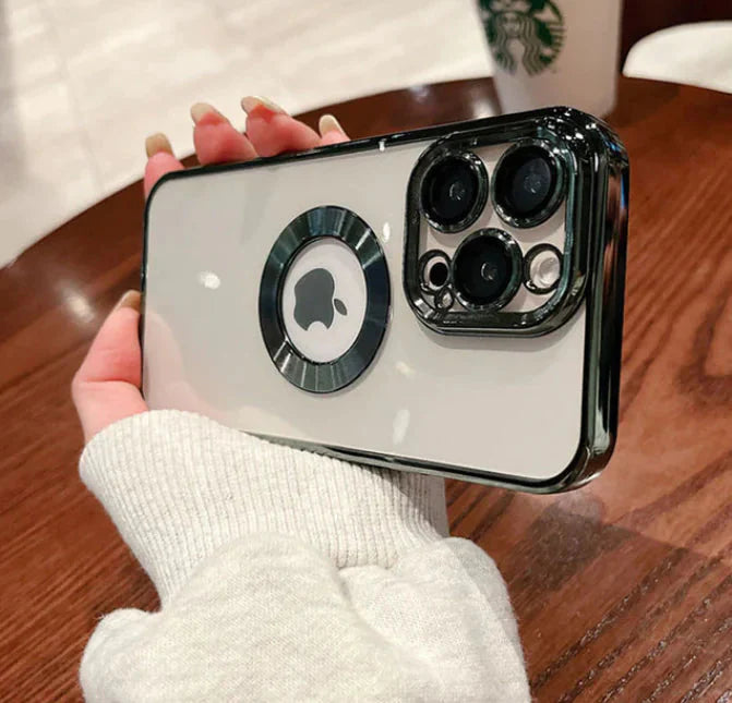 Luxury Plating Logo Hole Case for iPhone