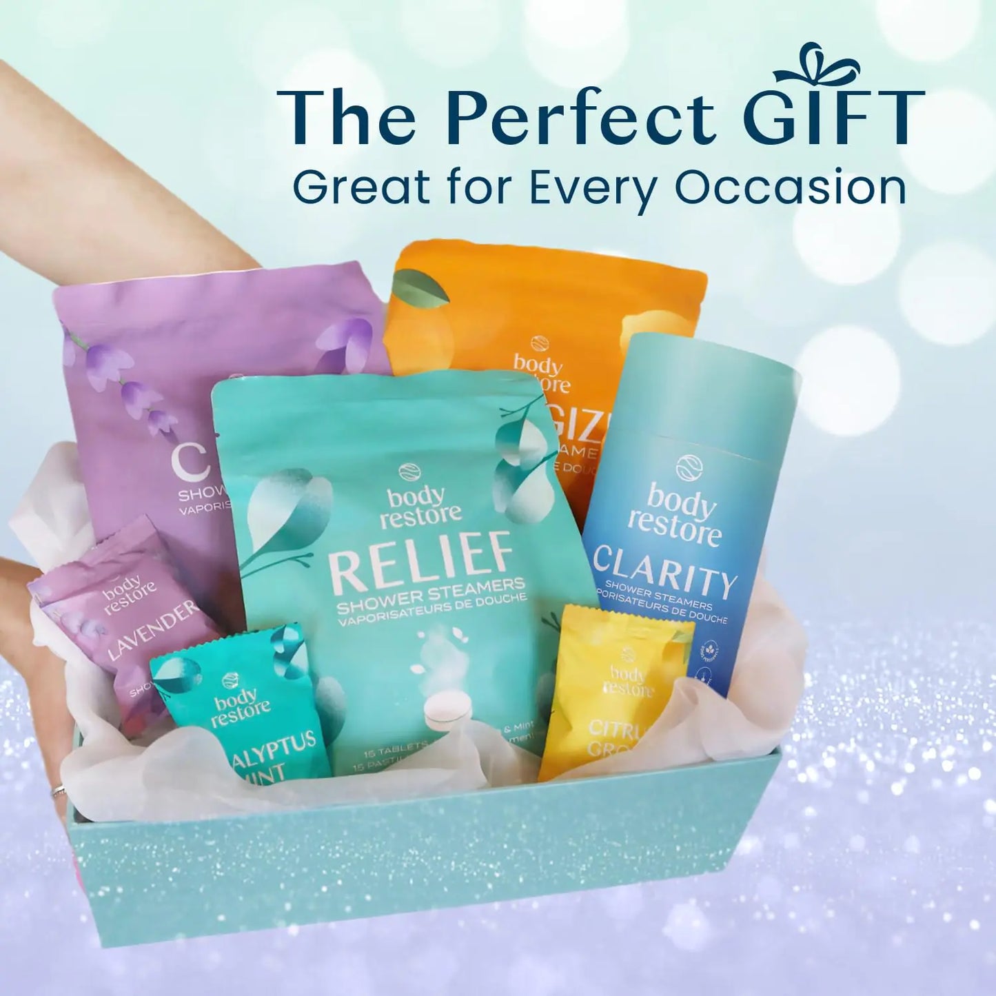 Ensemble de 6 pastilles de douche aromathérapeutiques Body Restore - Coffret de relaxation