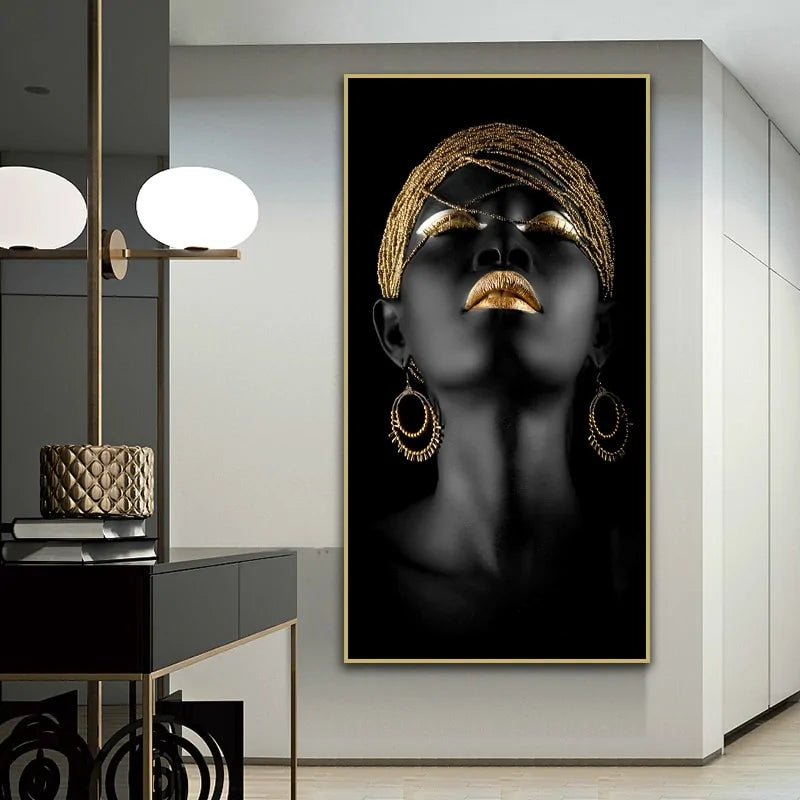 Impressions sur toile modernes premium - Femme noire africaine
