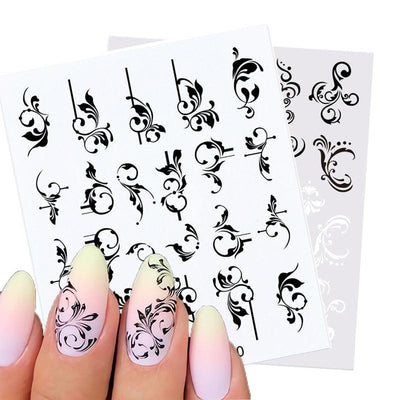 Elegant Floral Nail Art Stickers - White Rose Design