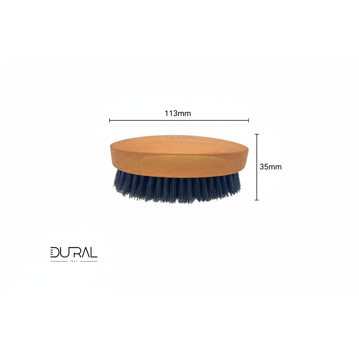 Cepillo de barba XL suave de madera de peral Dural con cerdas de jabalí