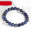 Natural Blue Stone Round Beads Stretch Bracelet for Men and Women